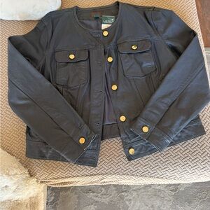 Ralph Lauren Lamb Leather Jacket with Gold Accents NWT- 16
